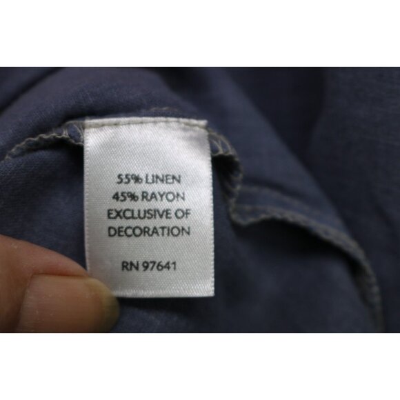 J.Jill 3/4 Sleeve Tunic-Linen Blend-Crochet-Size Small-Minimalist-Lagenlook - Picture 5 of 11